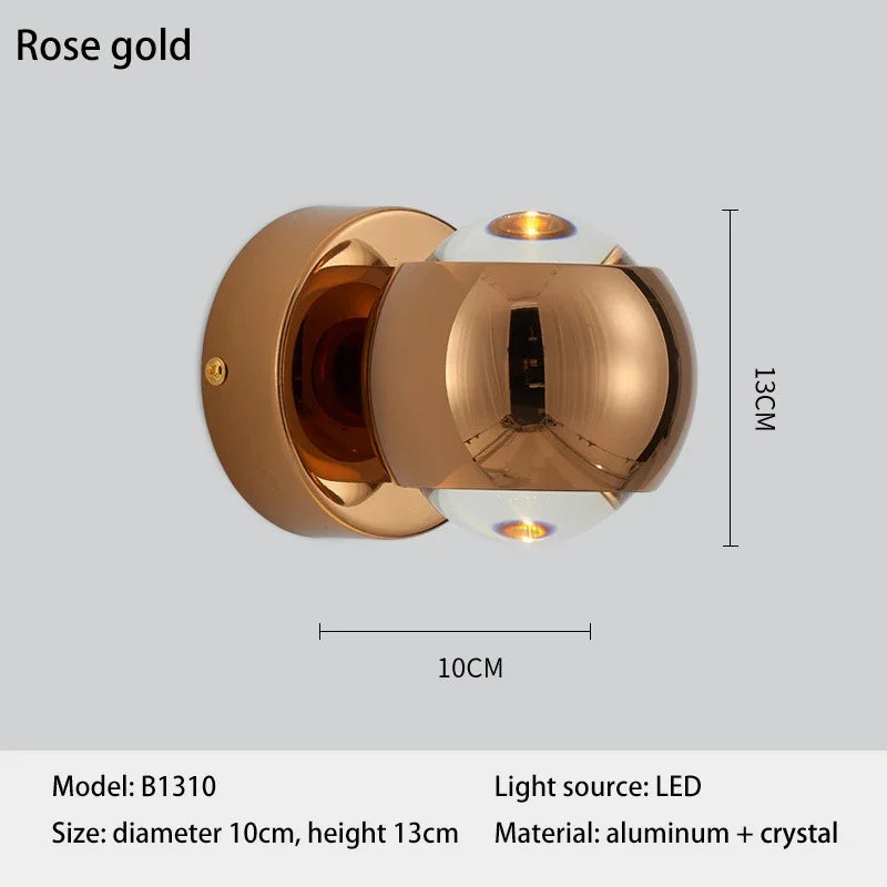Orb Dual Designer Modern Art Aluminum Glass Decoration Wall Lamp