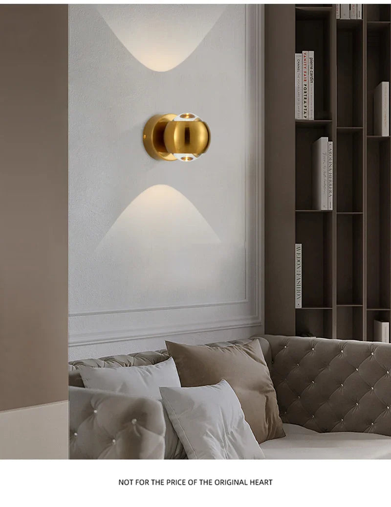 Orb Dual Designer Modern Art Aluminum Glass Decoration Wall Lamp