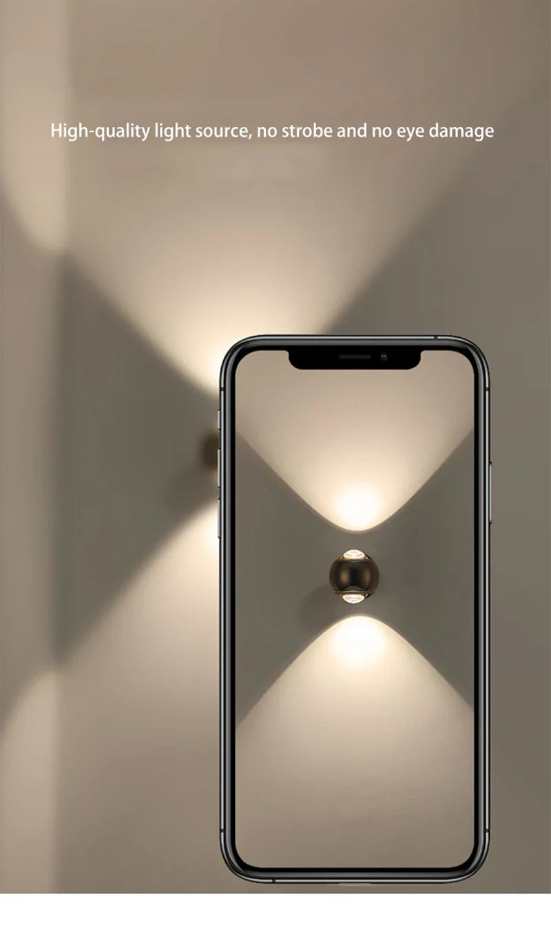 Orb Dual Designer Modern Art Aluminum Glass Decoration Wall Lamp