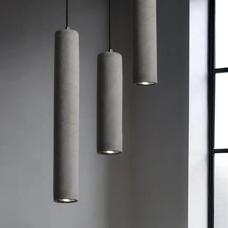 Nordic Cement Industrial Pendant Lamp Modern Cylindrical Design Hang Lamp