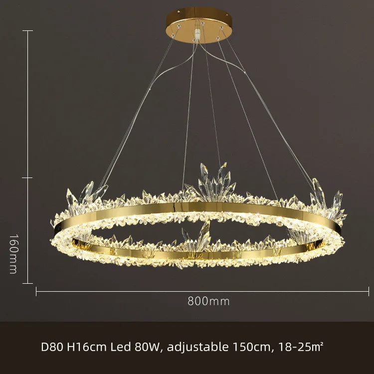 The Spiker Postmodern K9 Crystal Lustre Chandelier Adjustable Hanging Lamp