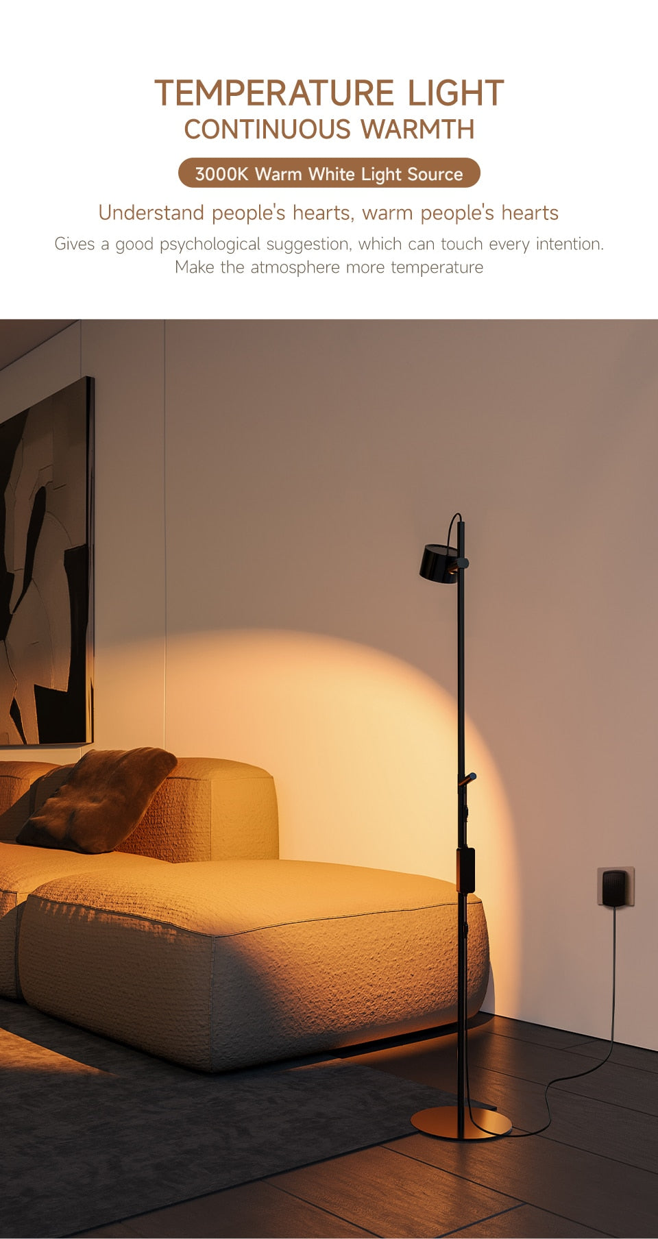 AiS Voorime - Floor Lamp Dimmable Remote Control Standing Light 360° Rotatable Ra97 Eye Protect
