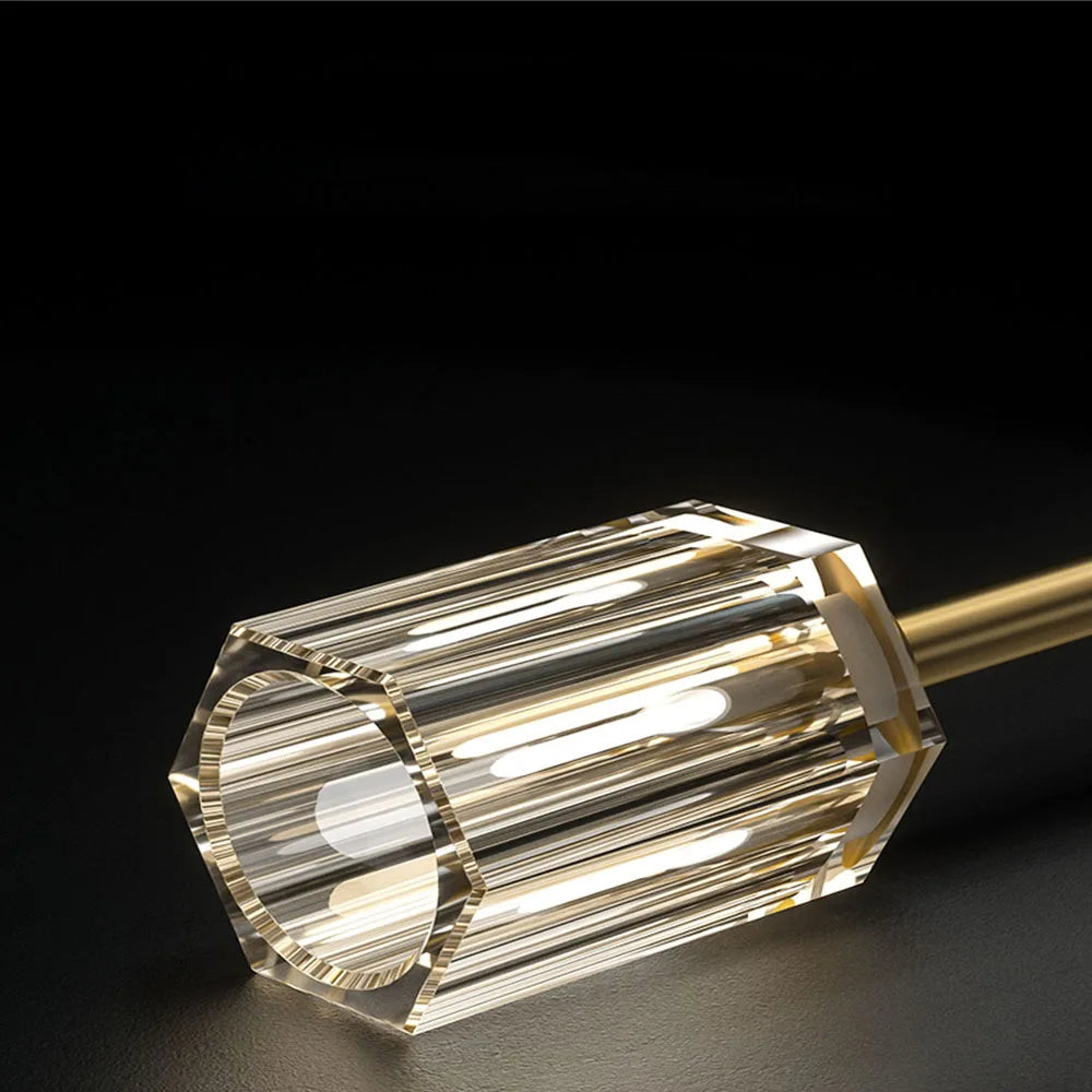 Akolia Classic Luxury LED Crystal Black Gold Hanging Lamps Pendant Lights