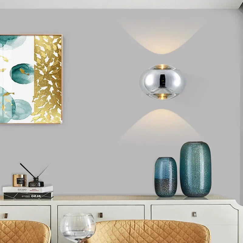 Orb Dual Designer Modern Art Aluminum Glass Decoration Wall Lamp