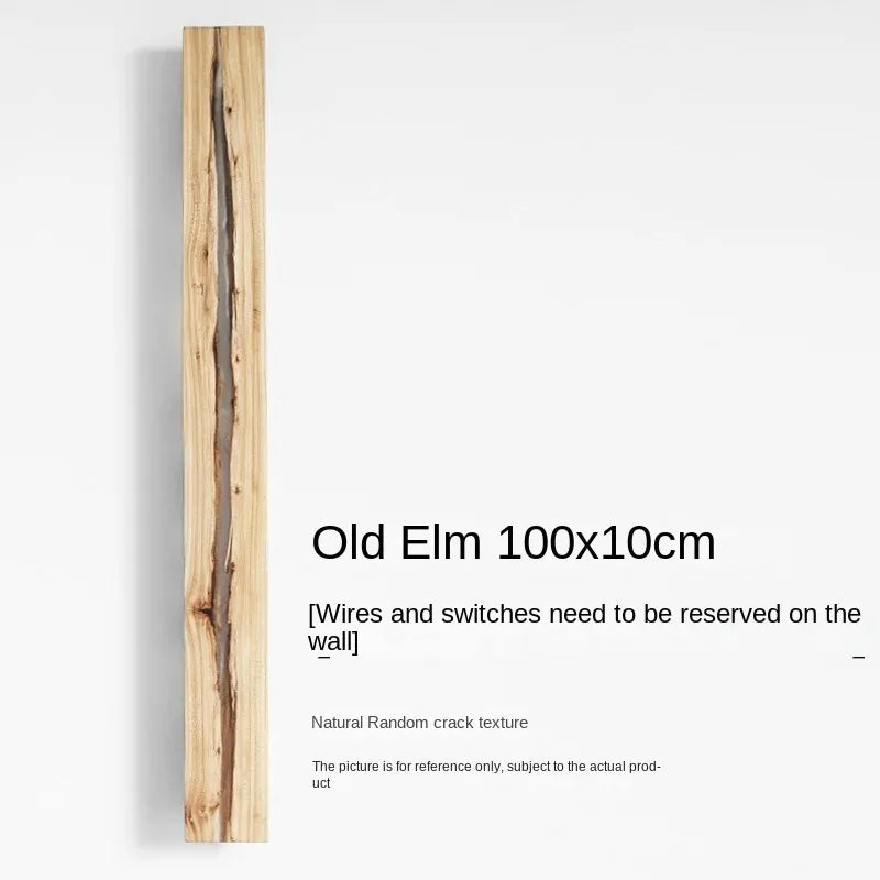 Laken Long Crackle Solid Wood Vertical wabi sabi wall light