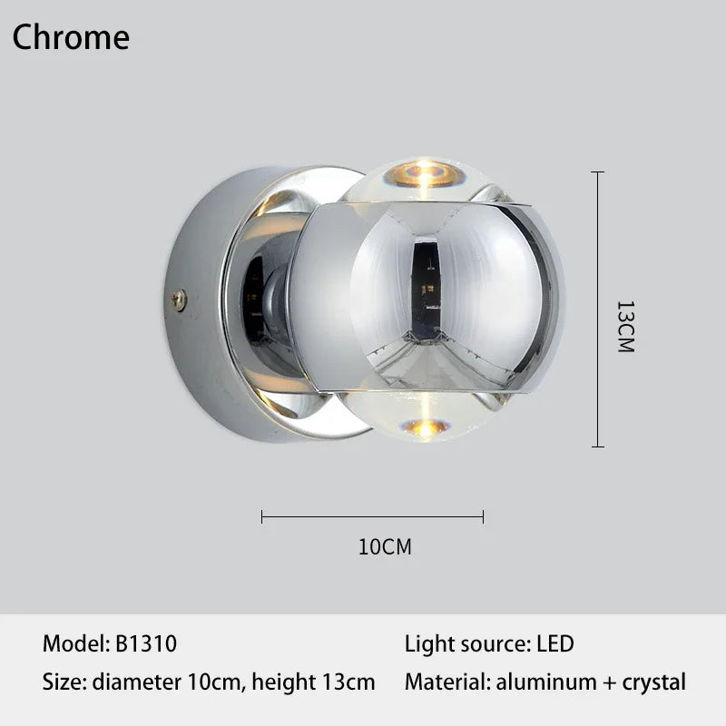 Orb Dual Designer Modern Art Aluminum Glass Decoration Wall Lamp