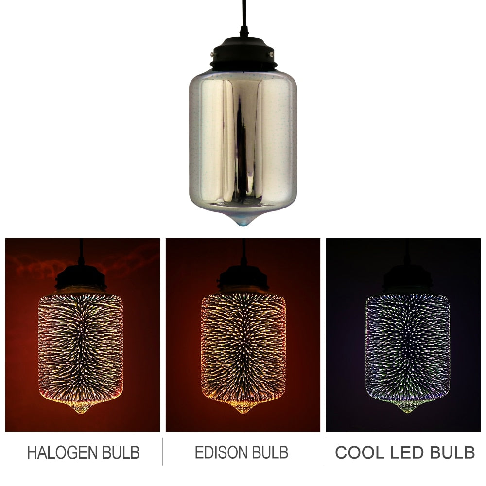 Firework Glass Pendant Light Fixture