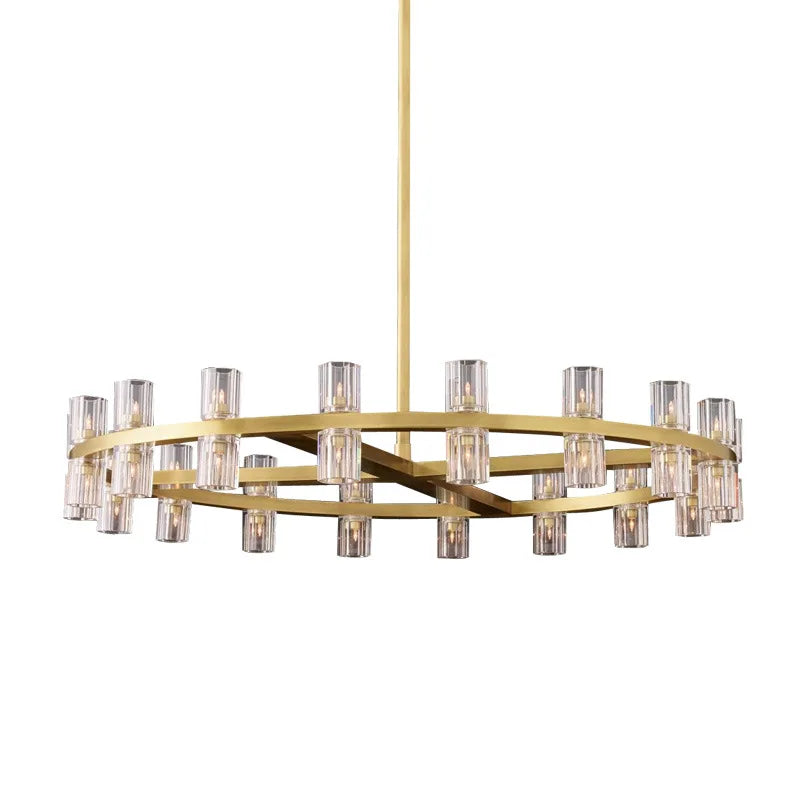 Akolia Classic Luxury LED Crystal Black Gold Hanging Lamps Pendant Lights