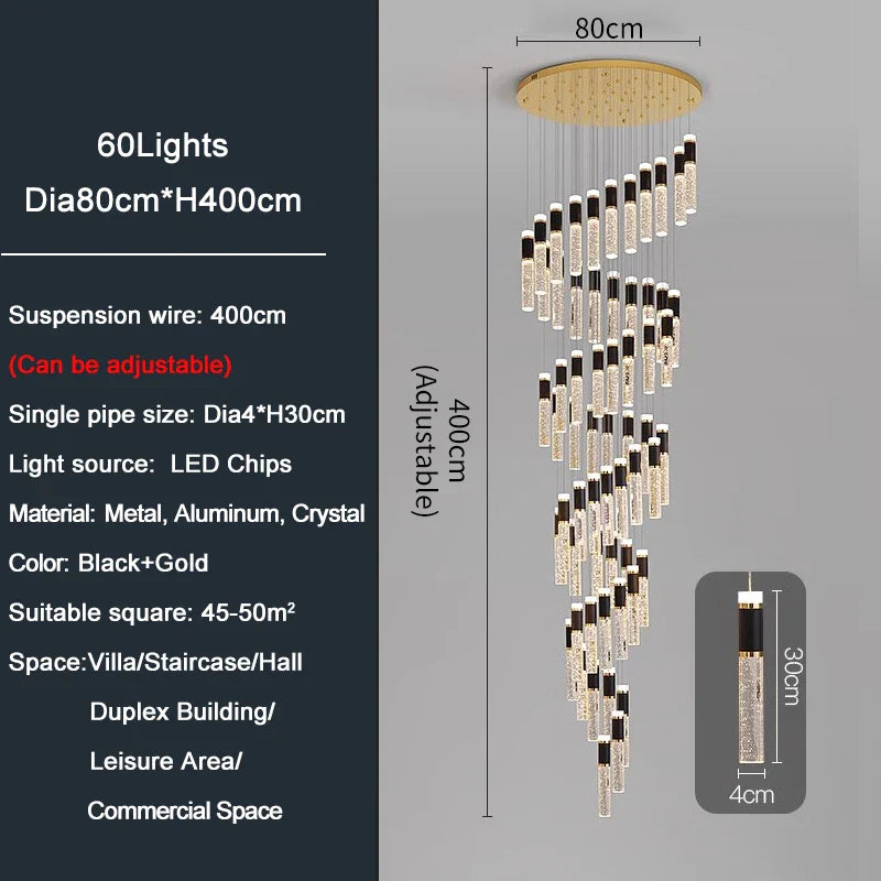 Ylk Spiral Design LED Chandelier
