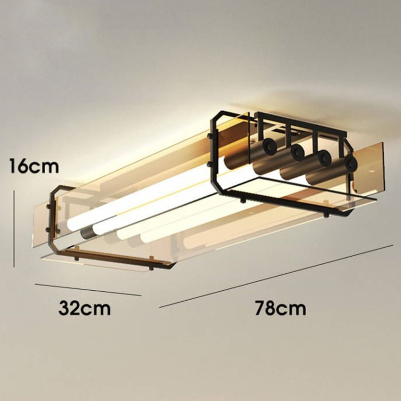 IIS Voome - Ceiling Light Fixtures 30Inch Minimalist Light Tubes 32W Chandelier Glass
