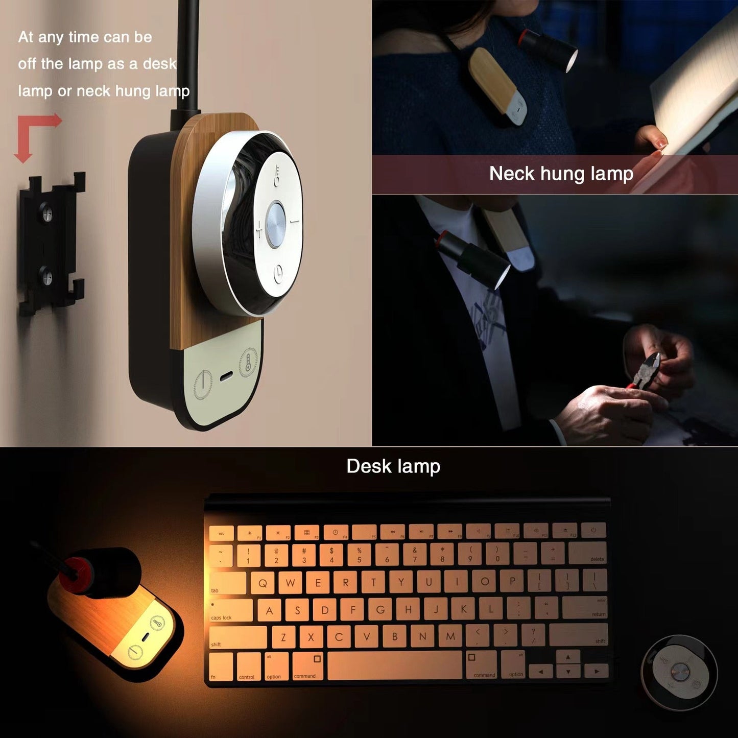 LED Rechargeable Remote Control Light Eye Protection Magnetic Suction