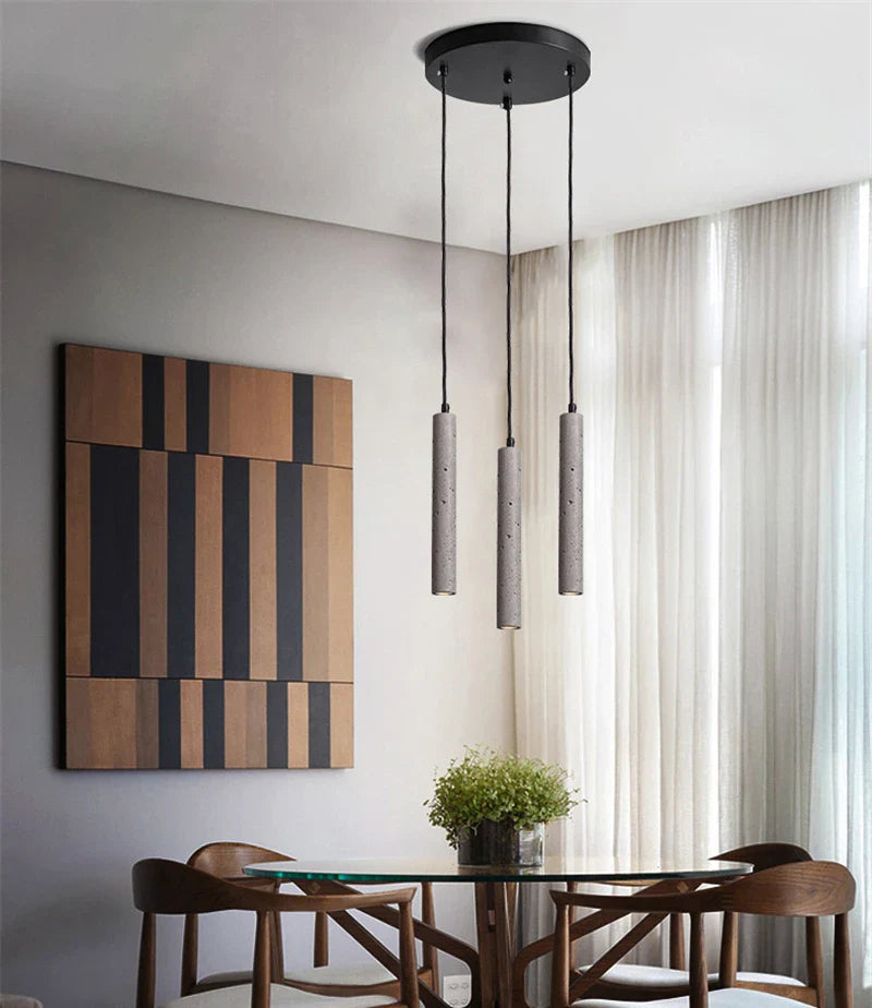 Nordic Cement Industrial Pendant Lamp Modern Cylindrical Design Hang Lamp