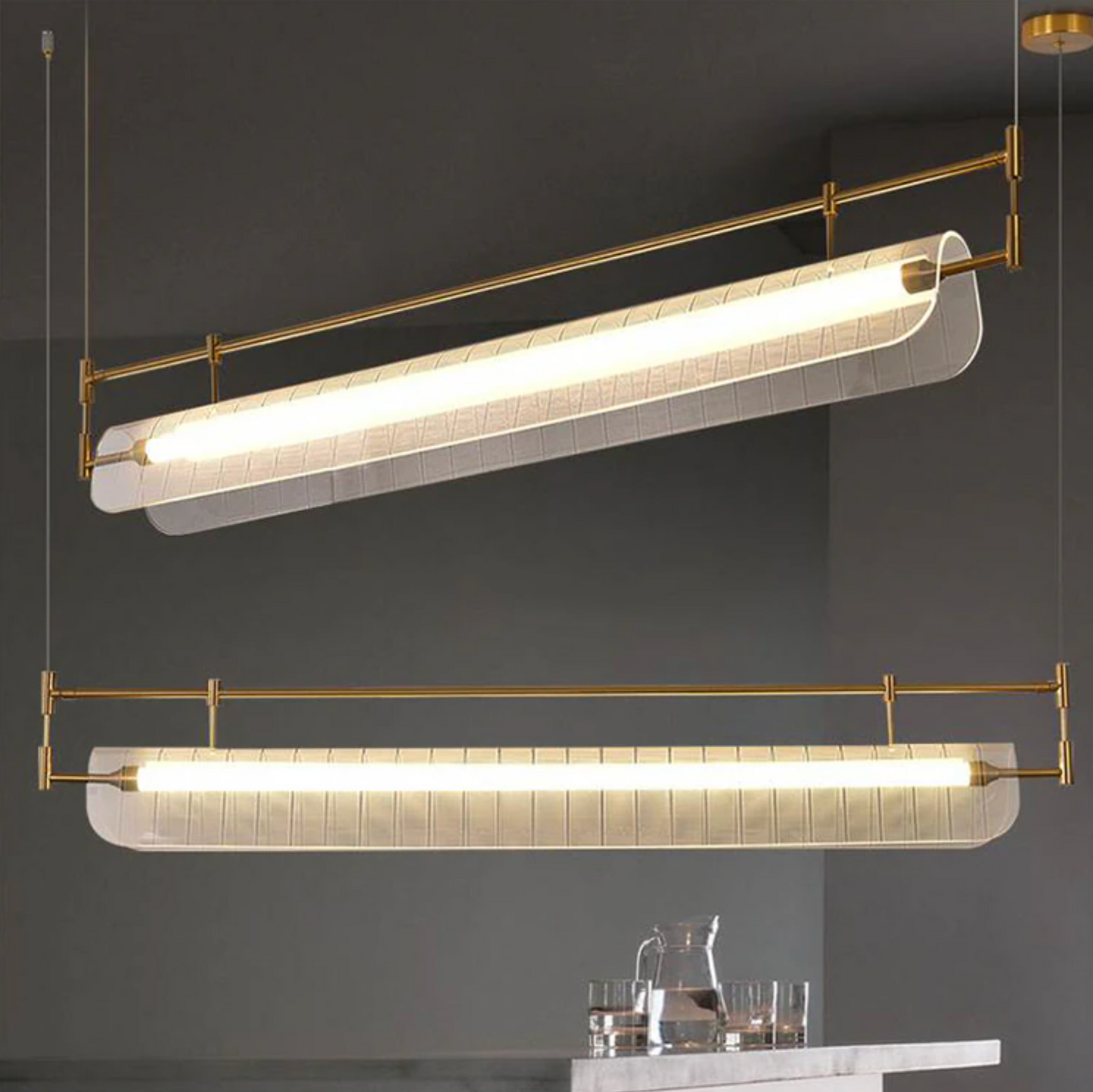 Sunoo - New Minimalist Modern Living Room Dining Table Long Chandelier