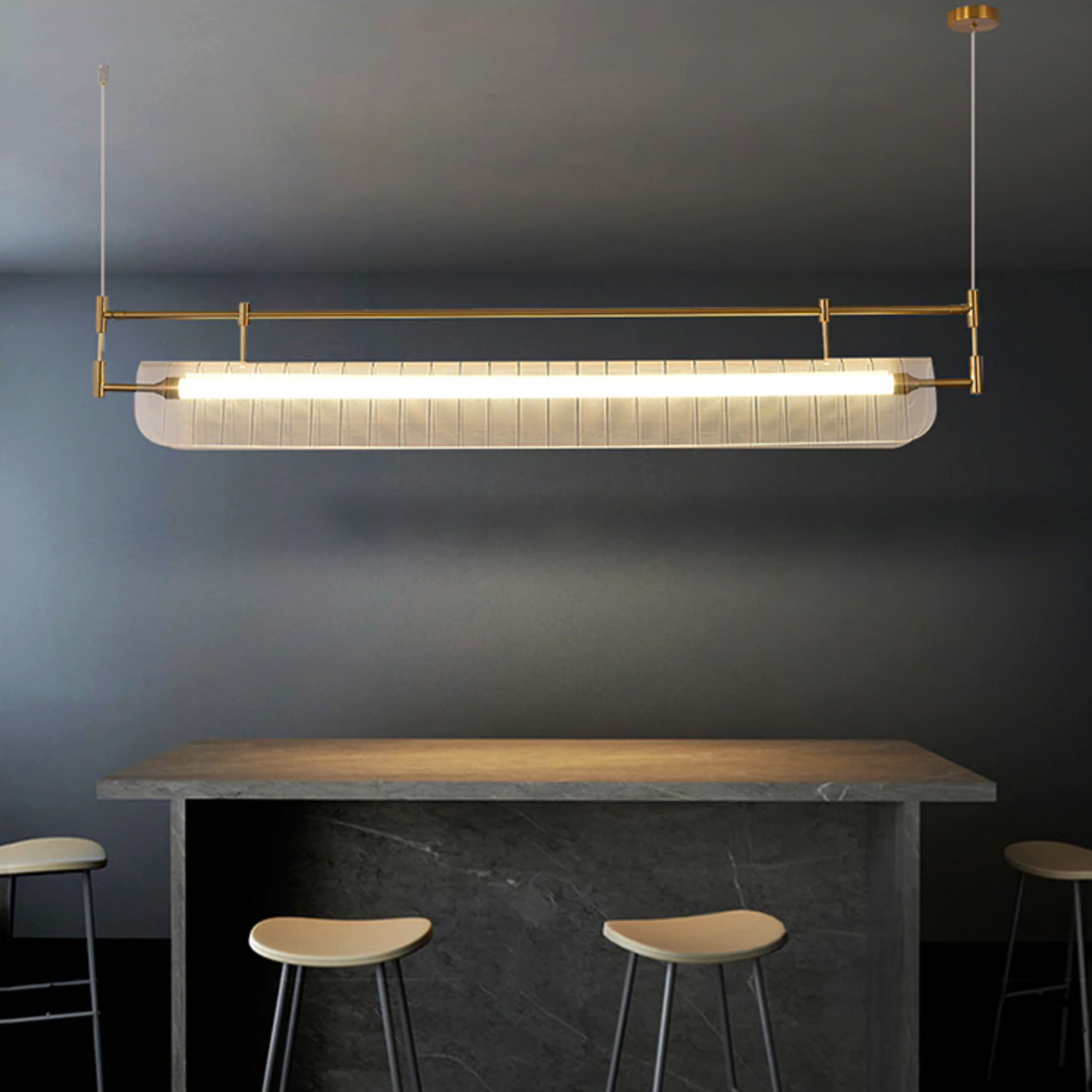 Sunoo - New Minimalist Modern Living Room Dining Table Long Chandelier