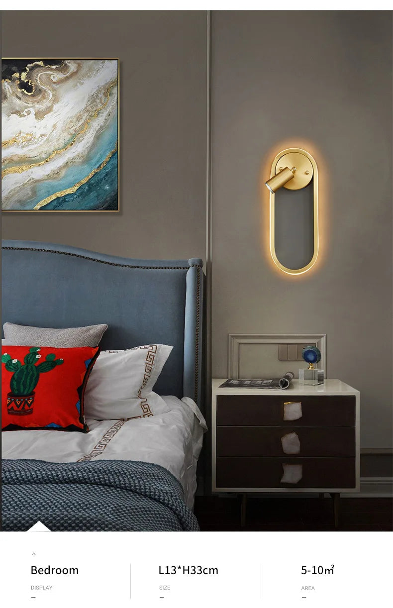 Nordic Oval Spotlight Wall Lamp