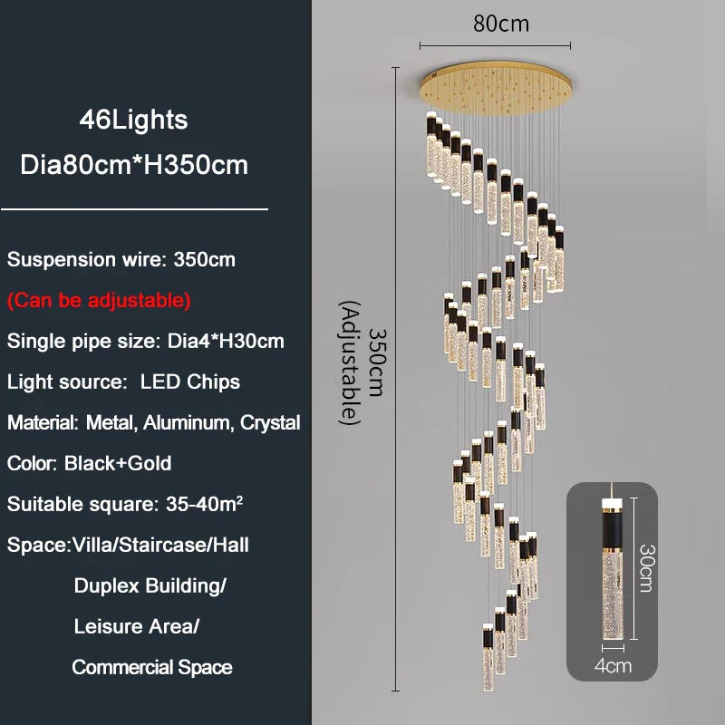 Ylk Spiral Design LED Chandelier