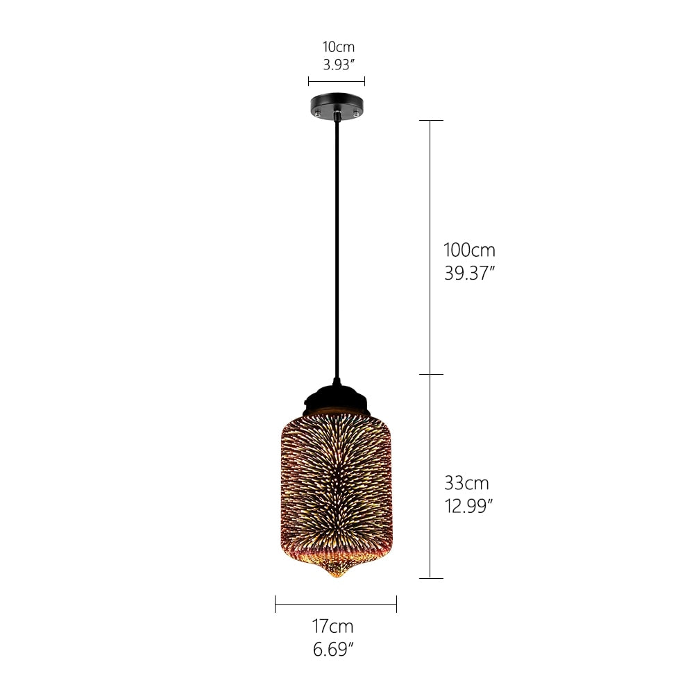 Firework Glass Pendant Light Fixture