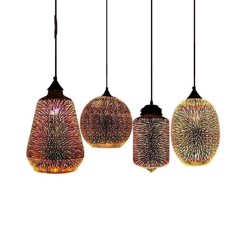 Firework Glass Pendant Light Fixture