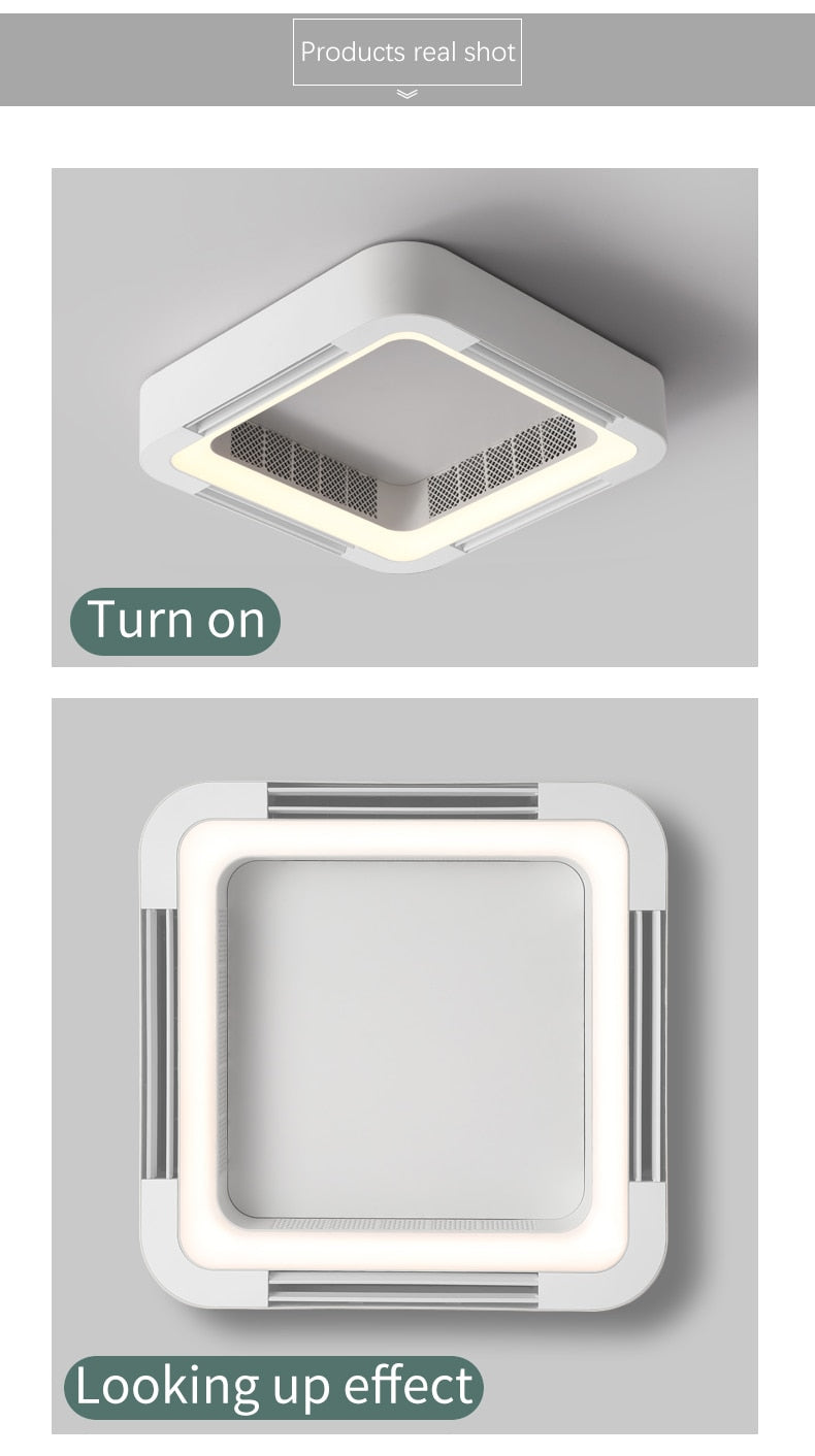 BTM Samong - Modern Bladeless App Ceiling Fan Lamp Remote control