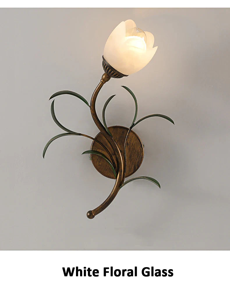 French Pastoral Romantic Flower Wall Light Background Decorative
