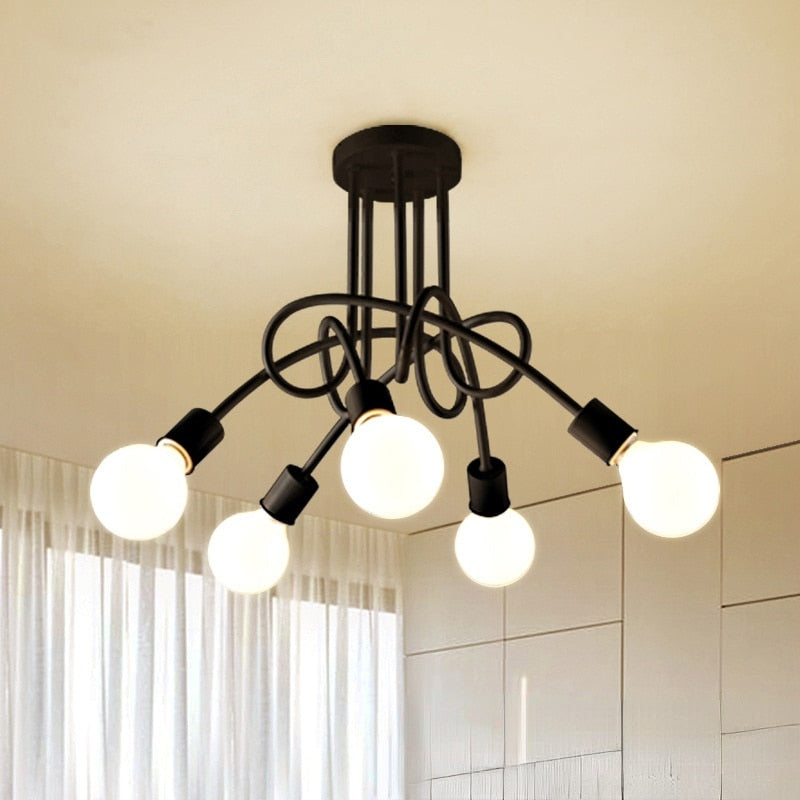 Xc Anon Retro Wrought Iron Chandelier