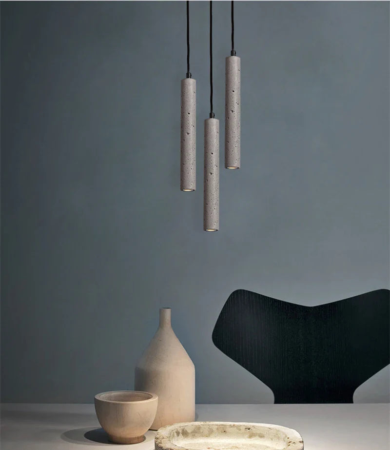 Nordic Cement Industrial Pendant Lamp Modern Cylindrical Design Hang Lamp