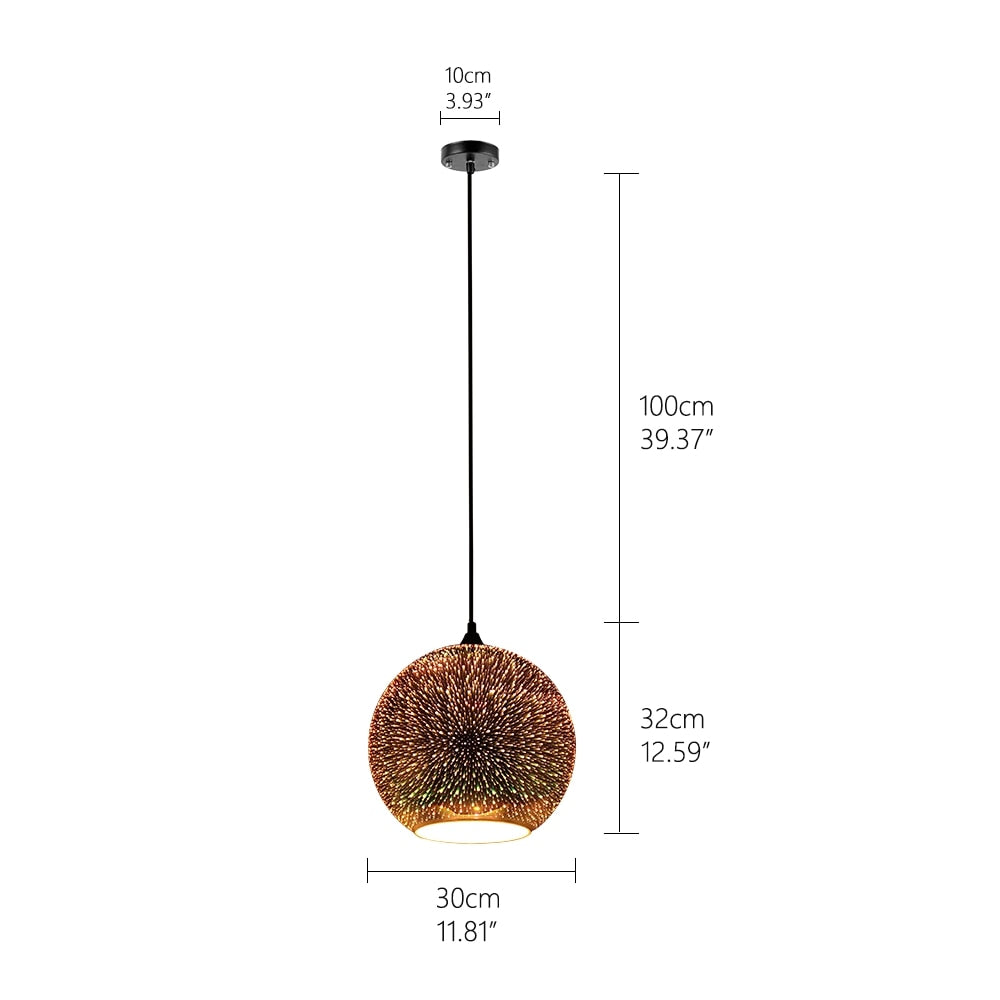 Firework Glass Pendant Light Fixture