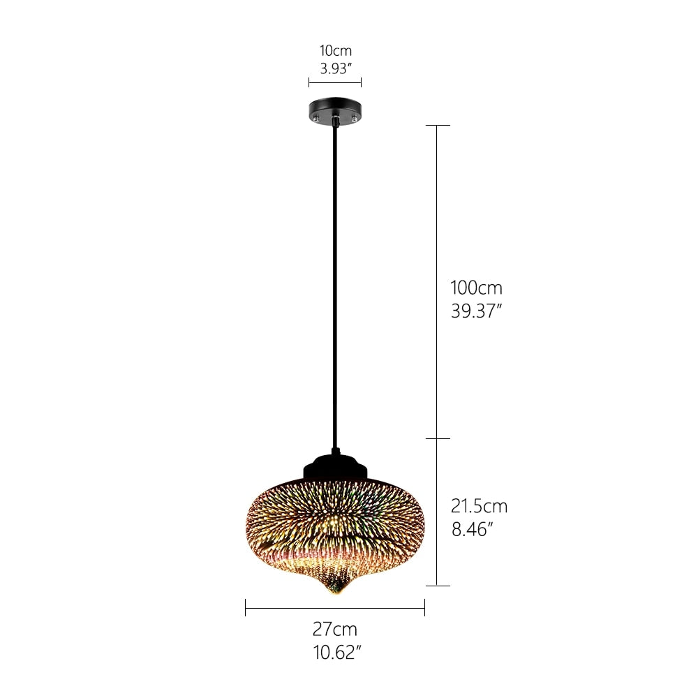 Firework Glass Pendant Light Fixture