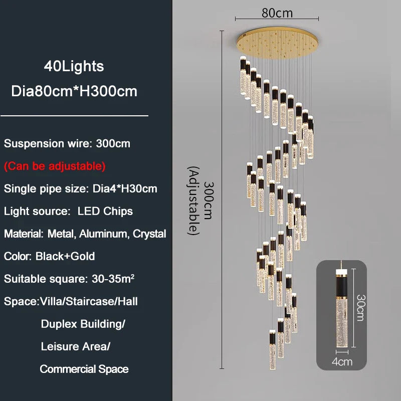 Ylk Spiral Design LED Chandelier