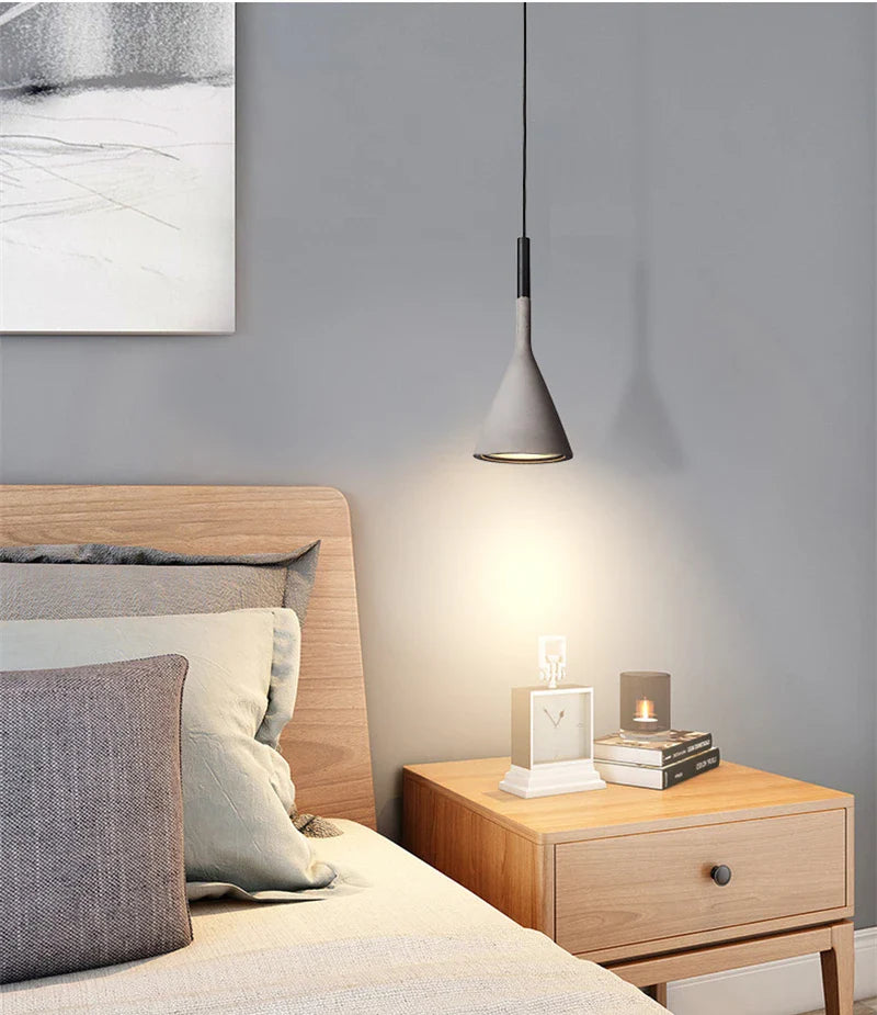 Nordic Cement Industrial Pendant Lamp Modern Cylindrical Design Hang Lamp