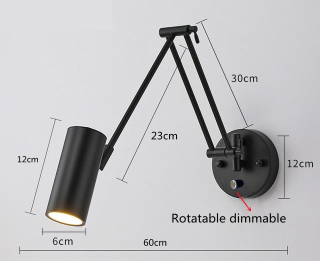 KIN Rotte - Dimmable Wall Lamp Folding Telescopic Switch