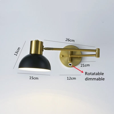 KIN Rotte - Dimmable Wall Lamp Folding Telescopic Switch