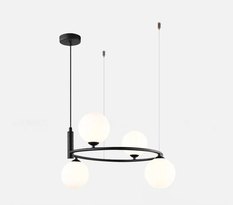 Ring Design Glass Ball Chandelier