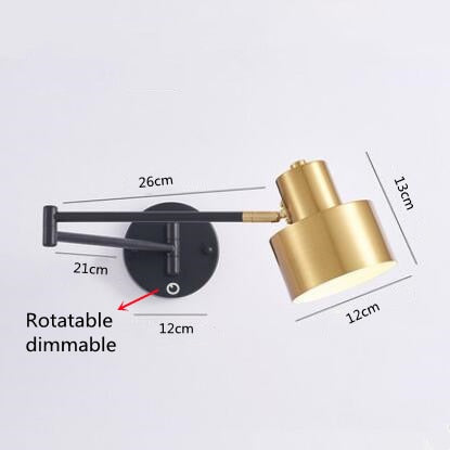 KIN Rotte - Dimmable Wall Lamp Folding Telescopic Switch