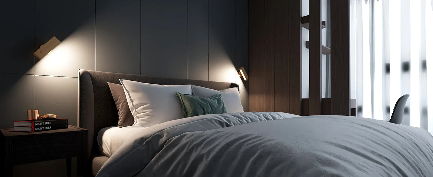 Cinde Mini Touchable Magnetic Nordic Wood With 360 Rotate Dimmable Wall Sconce