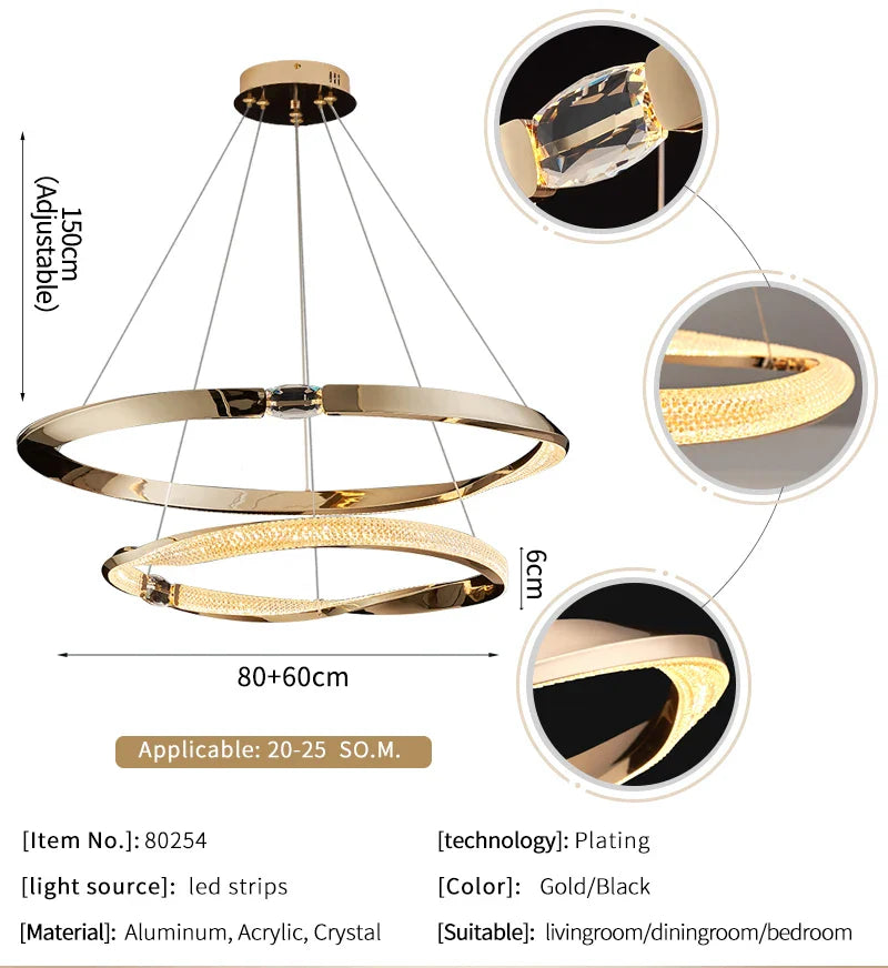 Ylk Bend Style Modern Chandelier