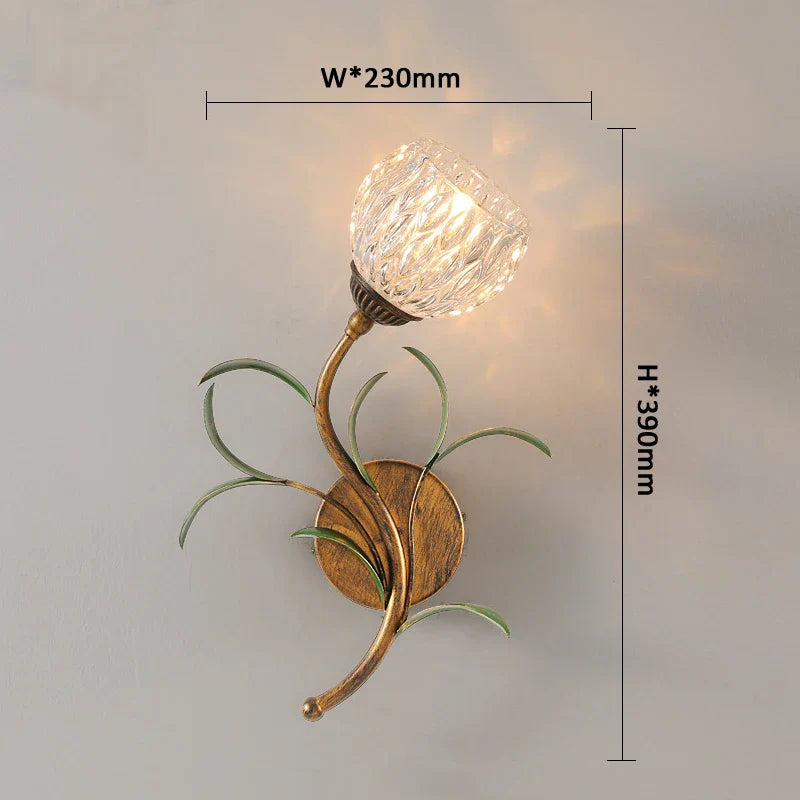 French Pastoral Romantic Flower Wall Light Background Decorative