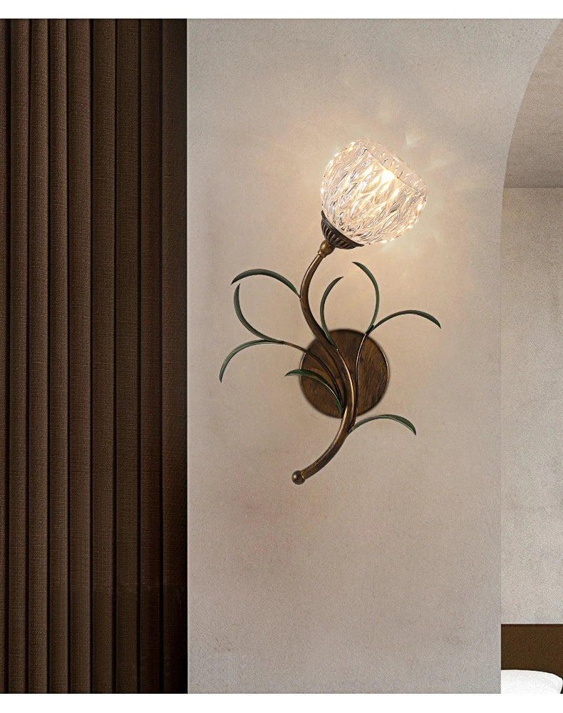 French Pastoral Romantic Flower Wall Light Background Decorative