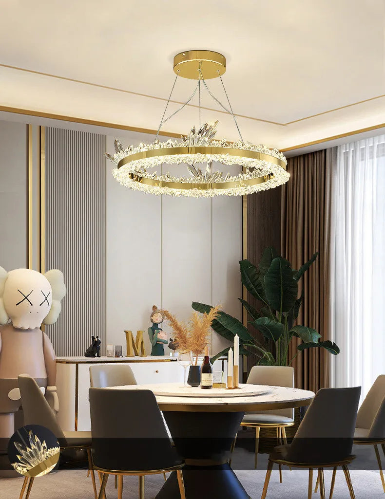 The Spiker Postmodern K9 Crystal Lustre Chandelier Adjustable Hanging Lamp