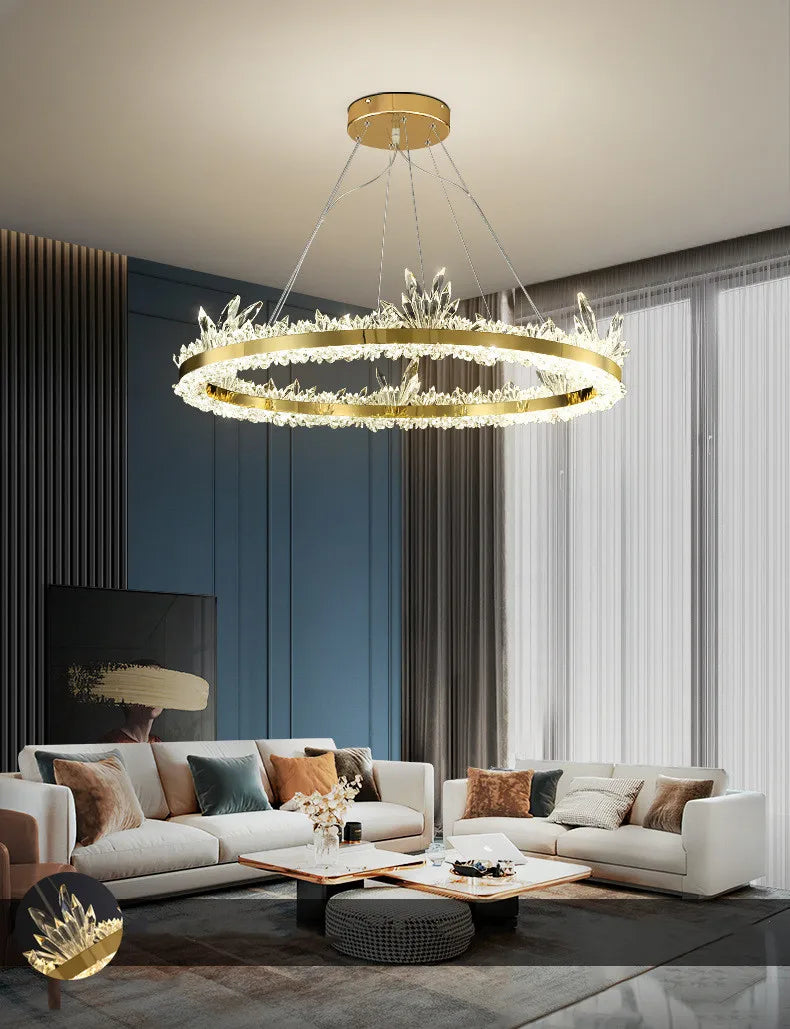 The Spiker Postmodern K9 Crystal Lustre Chandelier Adjustable Hanging Lamp