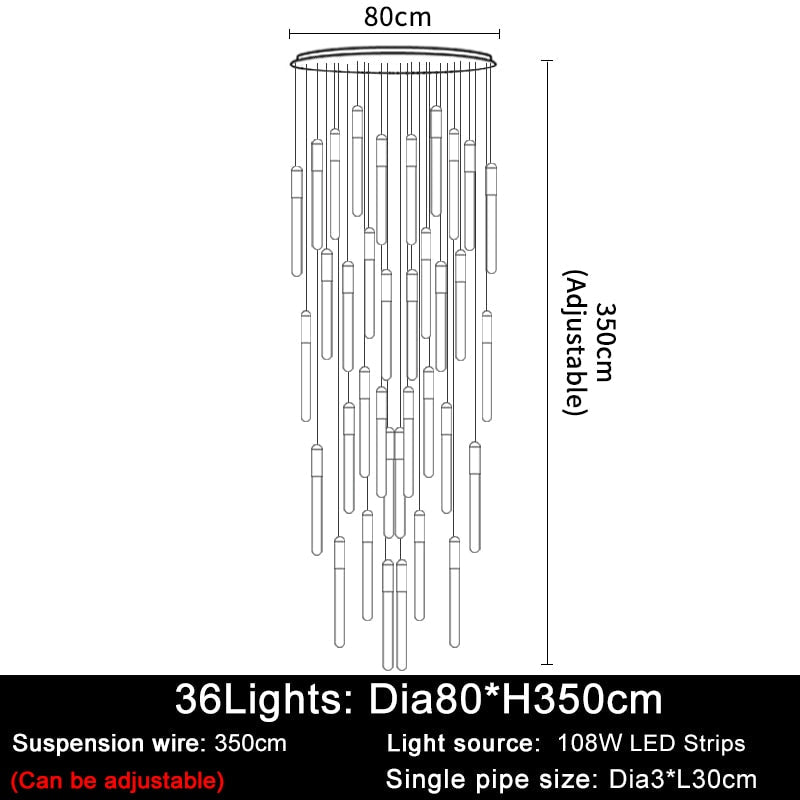 Ylk Stick Modern Luxury Chandelier