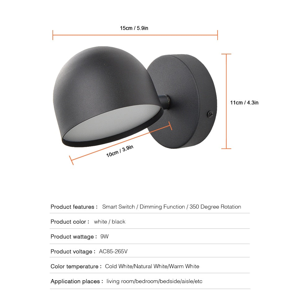 Yoe Smart Touch Dimming Wall Light