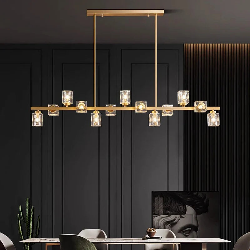 Joranai Linear luxury K9 crystal home Decoration Pendant lights