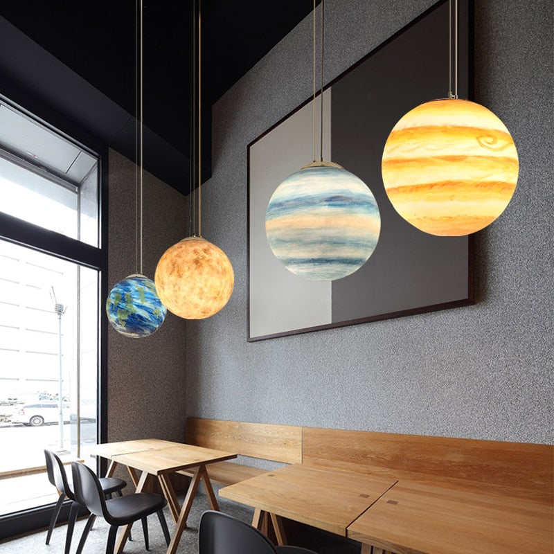 Galaxy Nordic Planet Acrylic Pendant Light