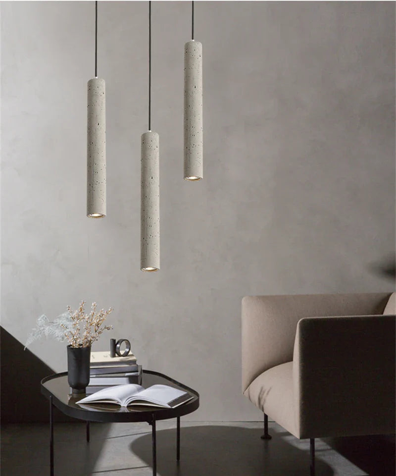 Nordic Cement Industrial Pendant Lamp Modern Cylindrical Design Hang Lamp
