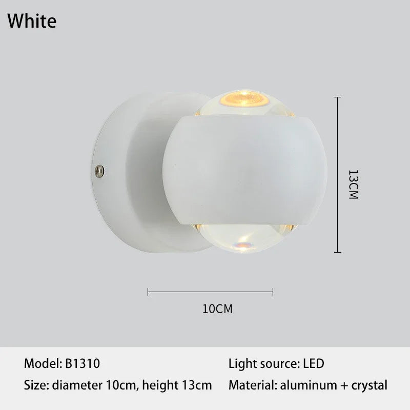 Orb Dual Designer Modern Art Aluminum Glass Decoration Wall Lamp