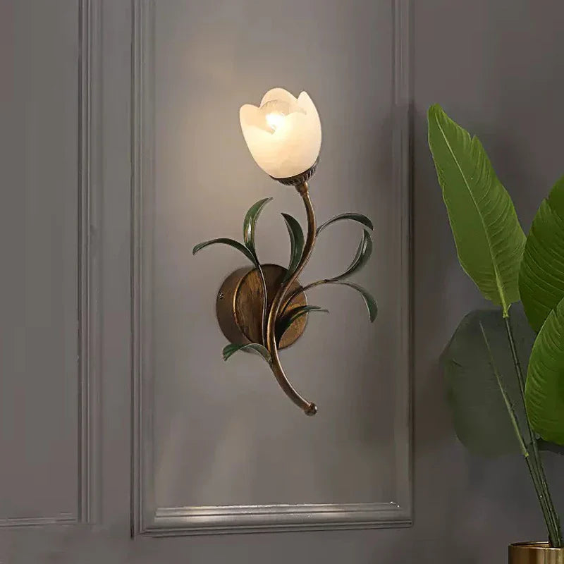 French Pastoral Romantic Flower Wall Light Background Decorative