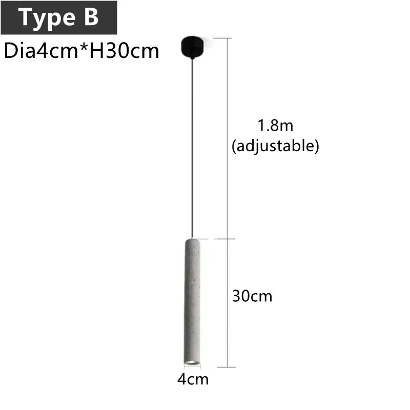 Nordic Cement Industrial Pendant Lamp Modern Cylindrical Design Hang Lamp