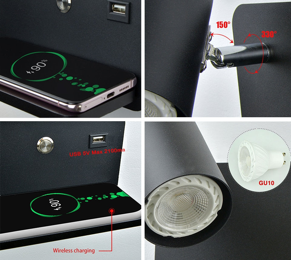 Yoe Modern USB Wireless Wall Light