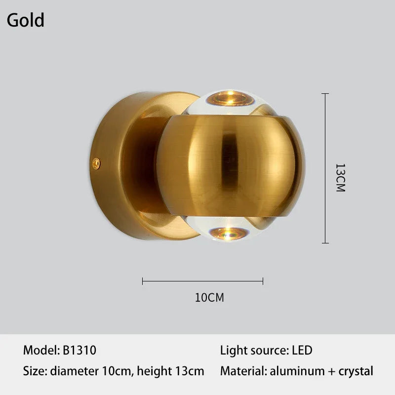Orb Dual Designer Modern Art Aluminum Glass Decoration Wall Lamp